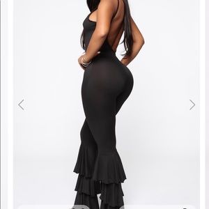Fashion nova black jumpsuit small